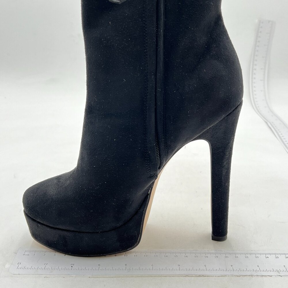 Women's Short Boots High Heels Platforms Shoes Pointy Toe  Spring Boots Black